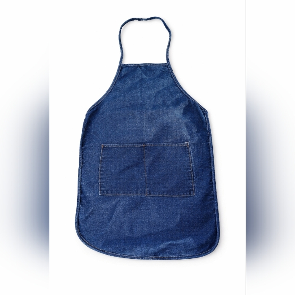 Denim Apron with Front Pocket Adjustable Neck Tie‎ Work Kitchen Craft